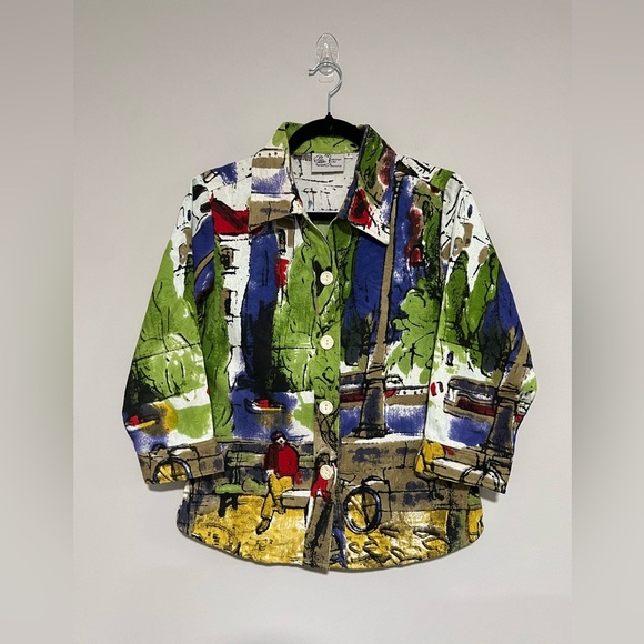 Michael Leu Art to Wear Jacket Size Small Cotton Multicolor - Picture 1 of 9